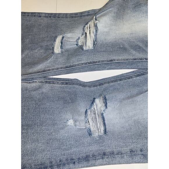 Bayeas Ultra High Rise Distressed Flare Jeans Light Wash Women’s 30W NWT Retro - Picture 7 of 11